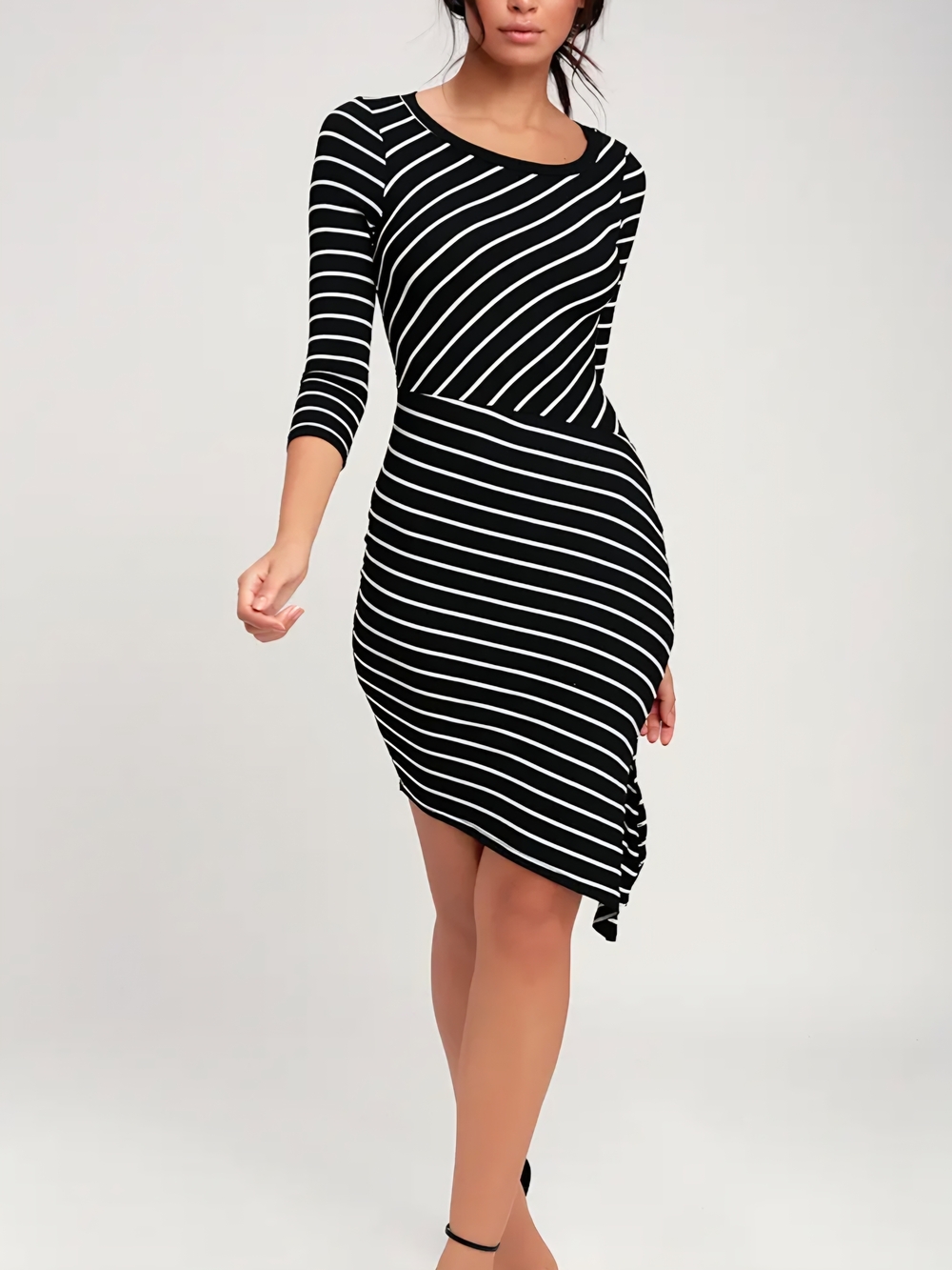 Lulus Stripe It Rich Striped Knit Bodycon Dress - MEDIUM